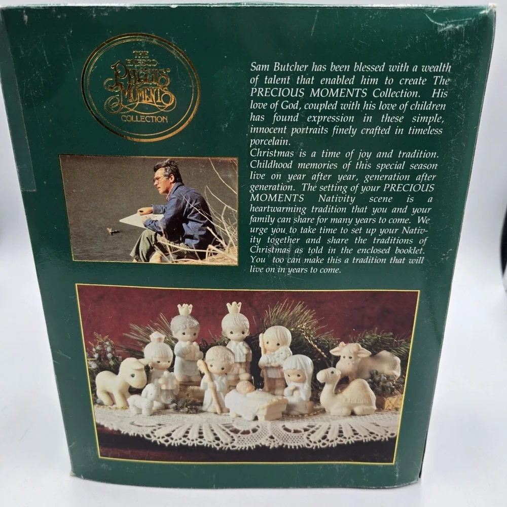 1982 Precious Moments Come Let Us Adore Him NATIVITY Miniatures 11 Pc Read!